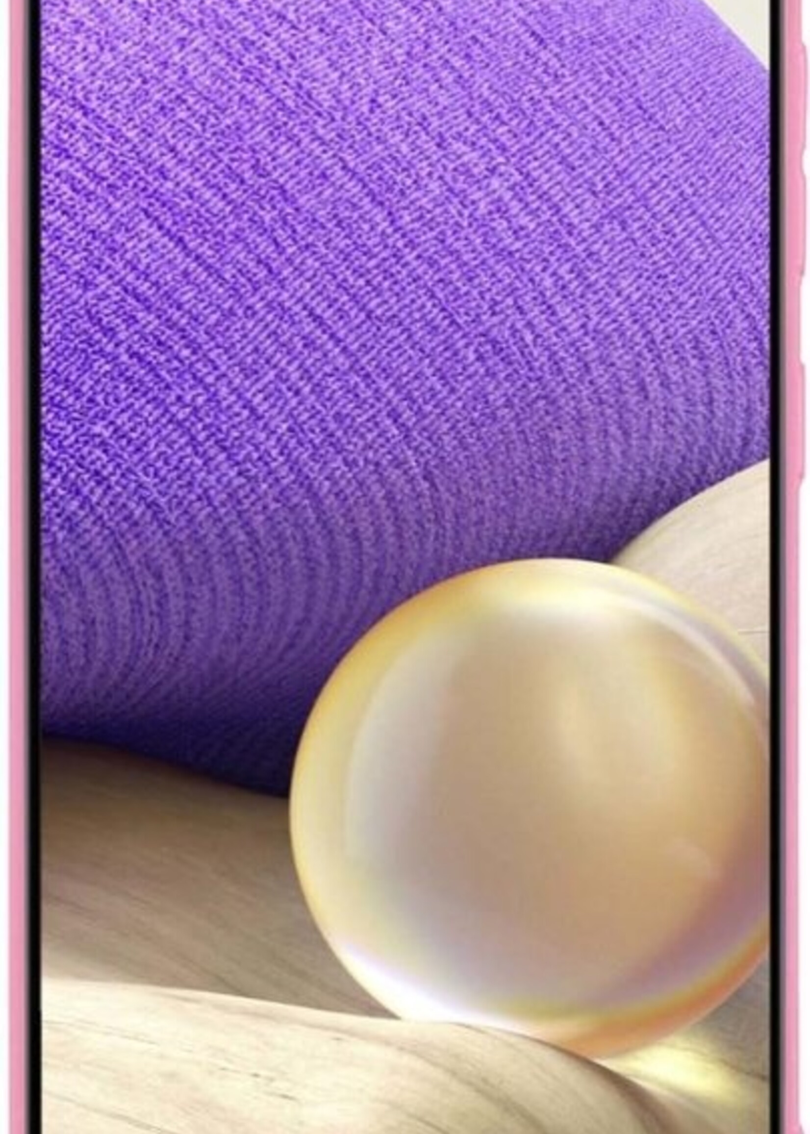 LUQ Hoesje Geschikt voor Samsung A32 5G Hoesje Siliconen Case Met 2x Screenprotector - Hoes Geschikt voor Samsung Galaxy A32 5G Hoes Siliconen - Lichtroze