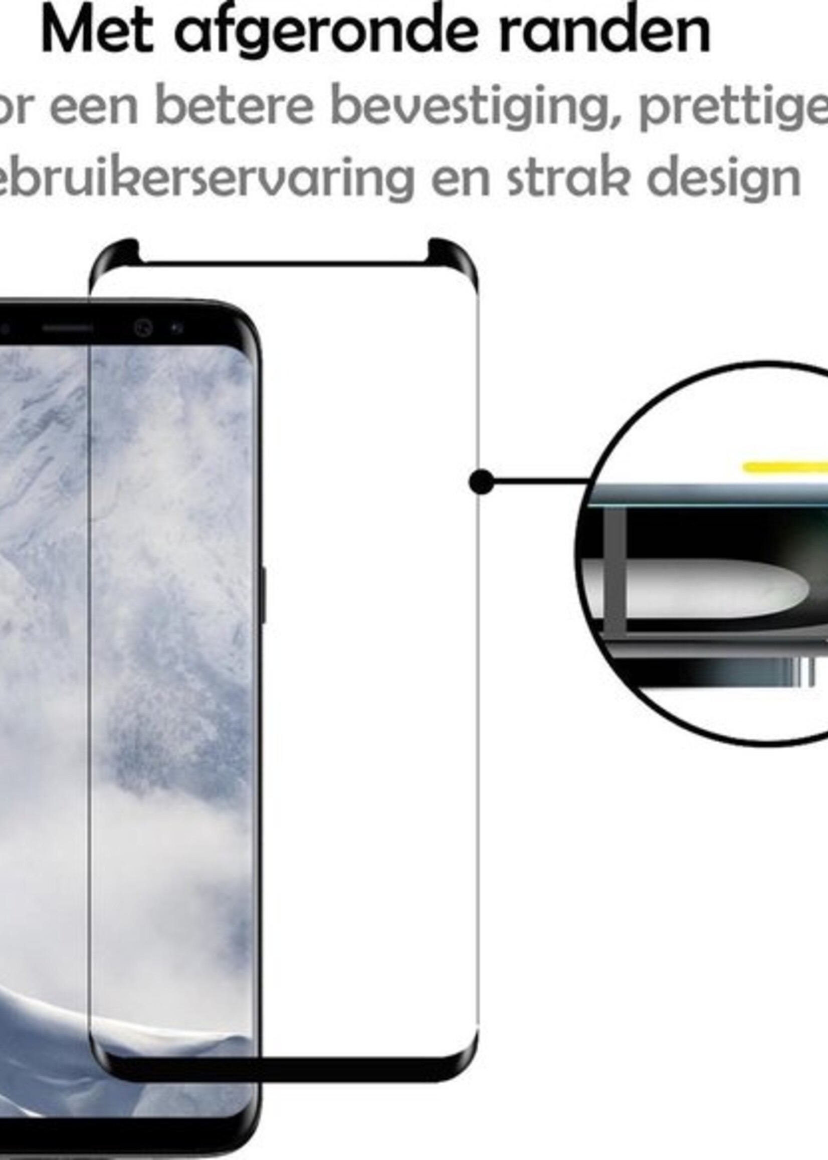 LUQ Screenprotector Geschikt voor Samsung S8 Screenprotector Glas Full Cover - Screenprotector Geschikt voor Samsung Galaxy S8 Screenprotector Full Cover - 2 Stuks