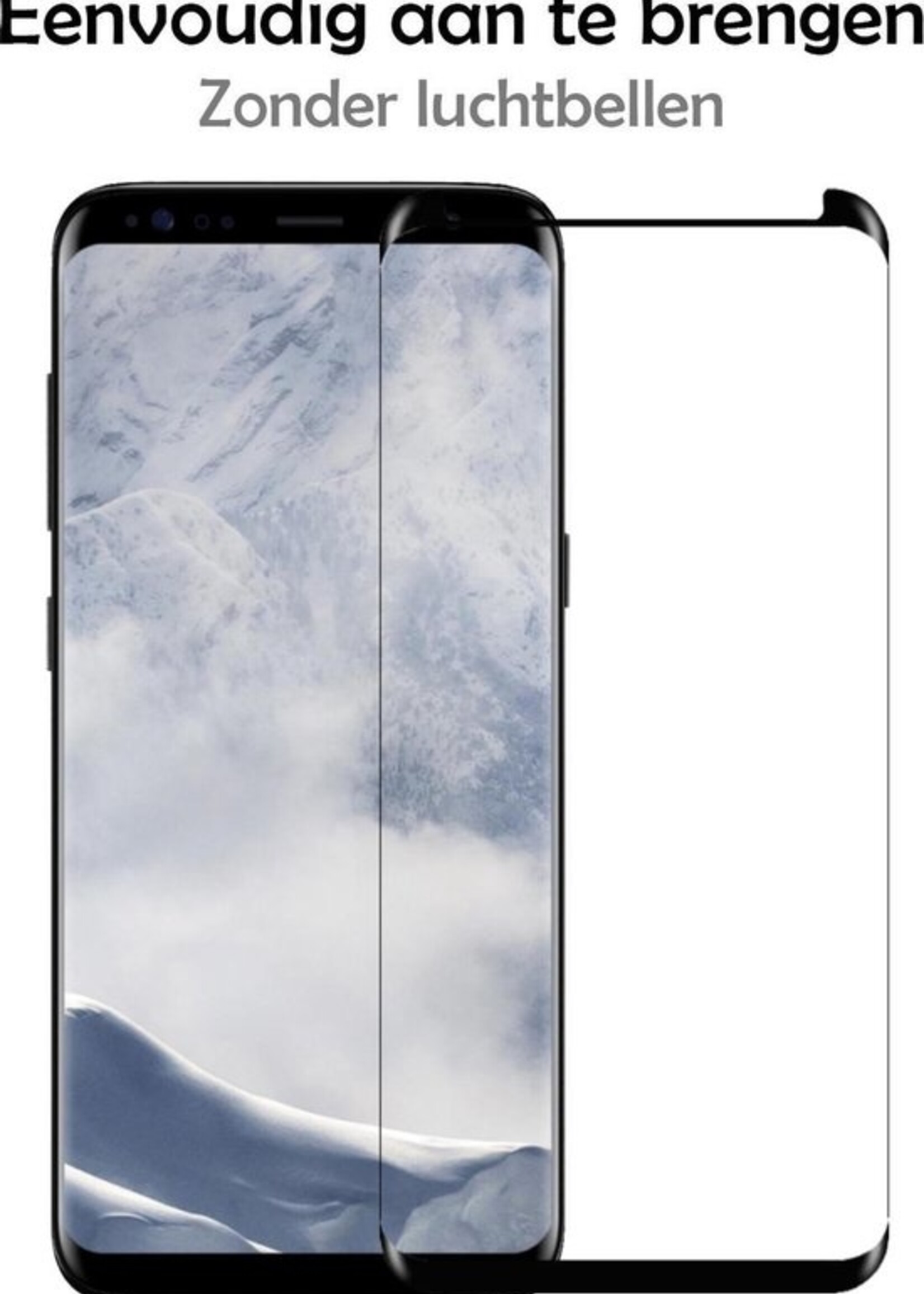 LUQ Screenprotector Geschikt voor Samsung S8 Screenprotector Glas Full Cover - Screenprotector Geschikt voor Samsung Galaxy S8 Screenprotector Full Cover - 2 Stuks