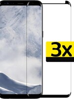 LUQ LUQ 3x Samsung Galaxy S8 Screenprotector Tempered Glass Gehard Full Screen Cover