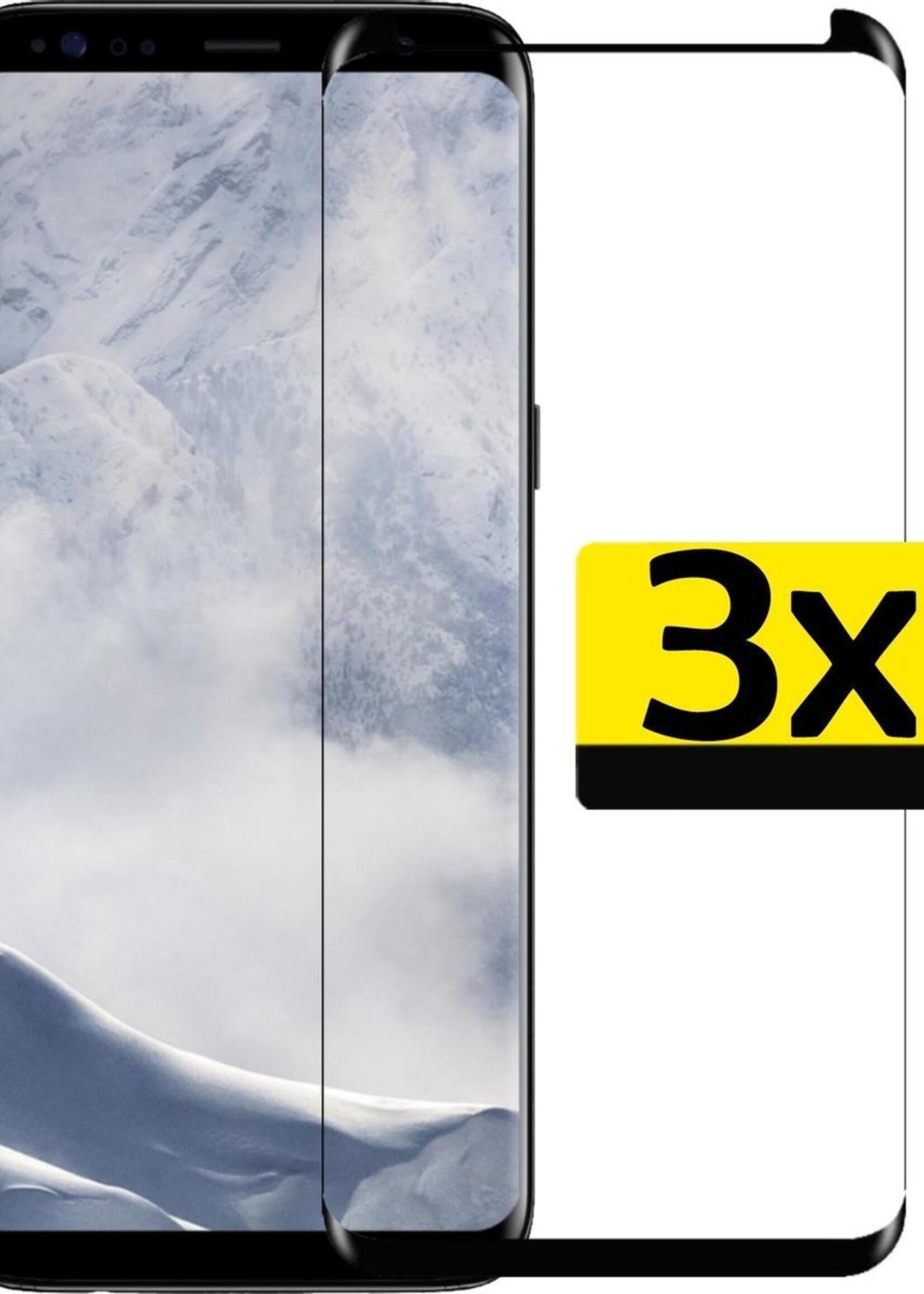LUQ Screenprotector Geschikt voor Samsung S8 Screenprotector Glas Full Cover - Screenprotector Geschikt voor Samsung Galaxy S8 Screenprotector Full Cover - 3 Stuks