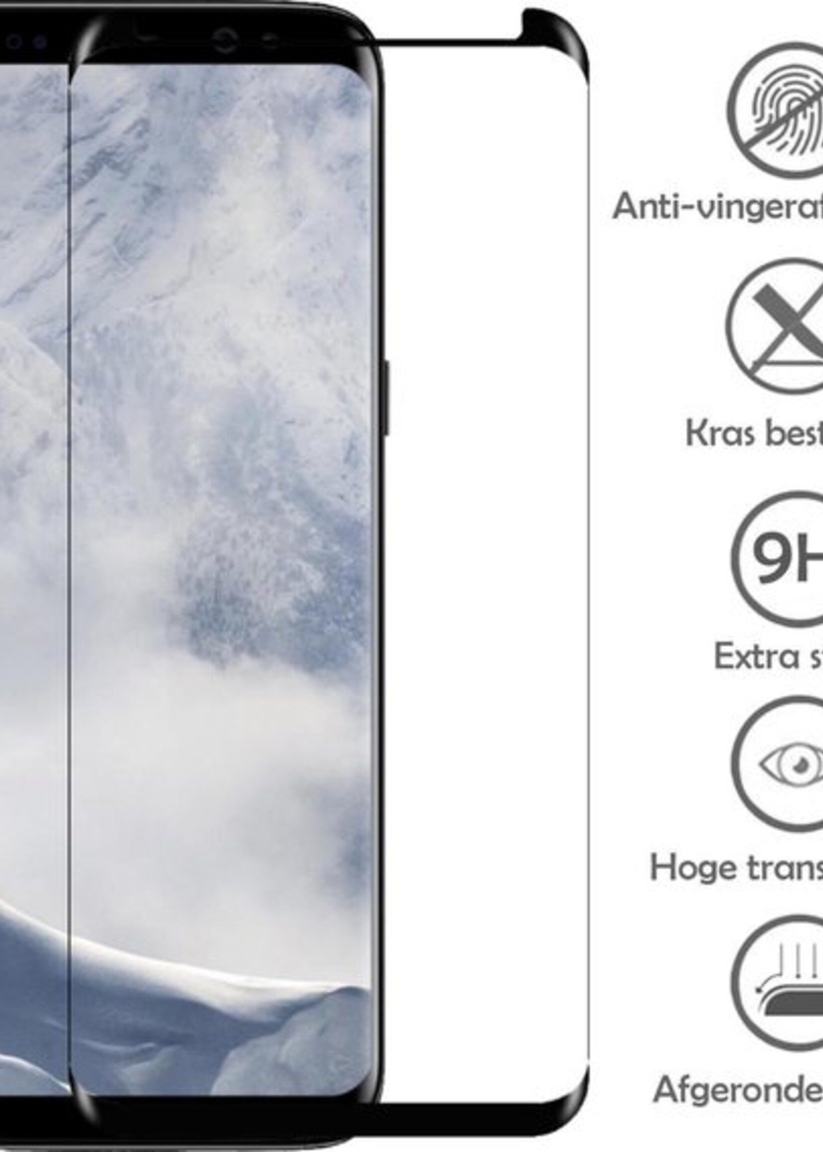 LUQ Screenprotector Geschikt voor Samsung S8 Screenprotector Glas Full Cover - Screenprotector Geschikt voor Samsung Galaxy S8 Screenprotector Full Cover - 3 Stuks