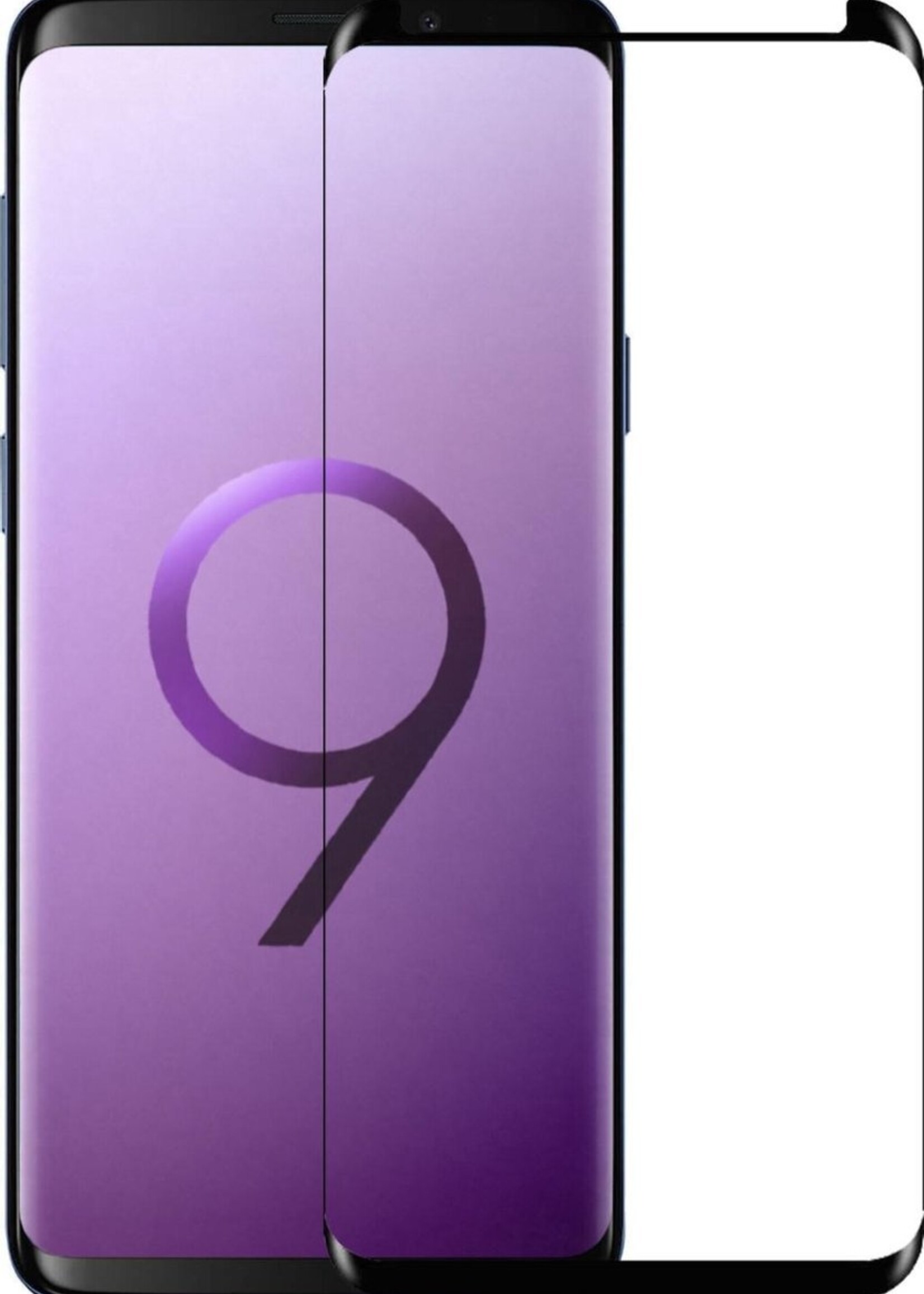 LUQ Screenprotector Geschikt voor Samsung S9 Screenprotector Glas Full Cover - Screenprotector Geschikt voor Samsung Galaxy S9 Screenprotector Full Cover