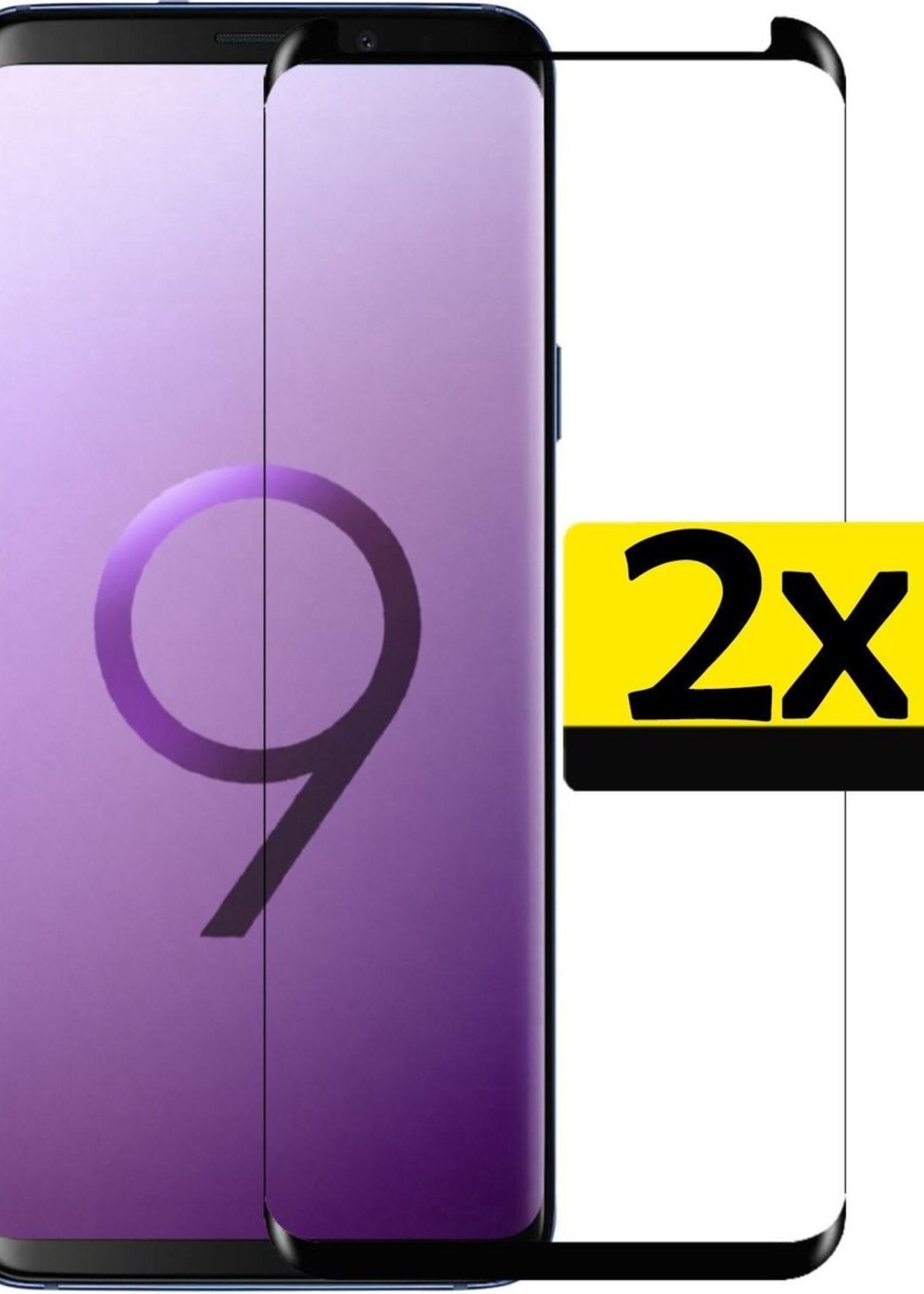 LUQ Screenprotector Geschikt voor Samsung S9 Screenprotector Glas Full Cover - Screenprotector Geschikt voor Samsung Galaxy S9 Screenprotector Full Cover - 2 Stuks