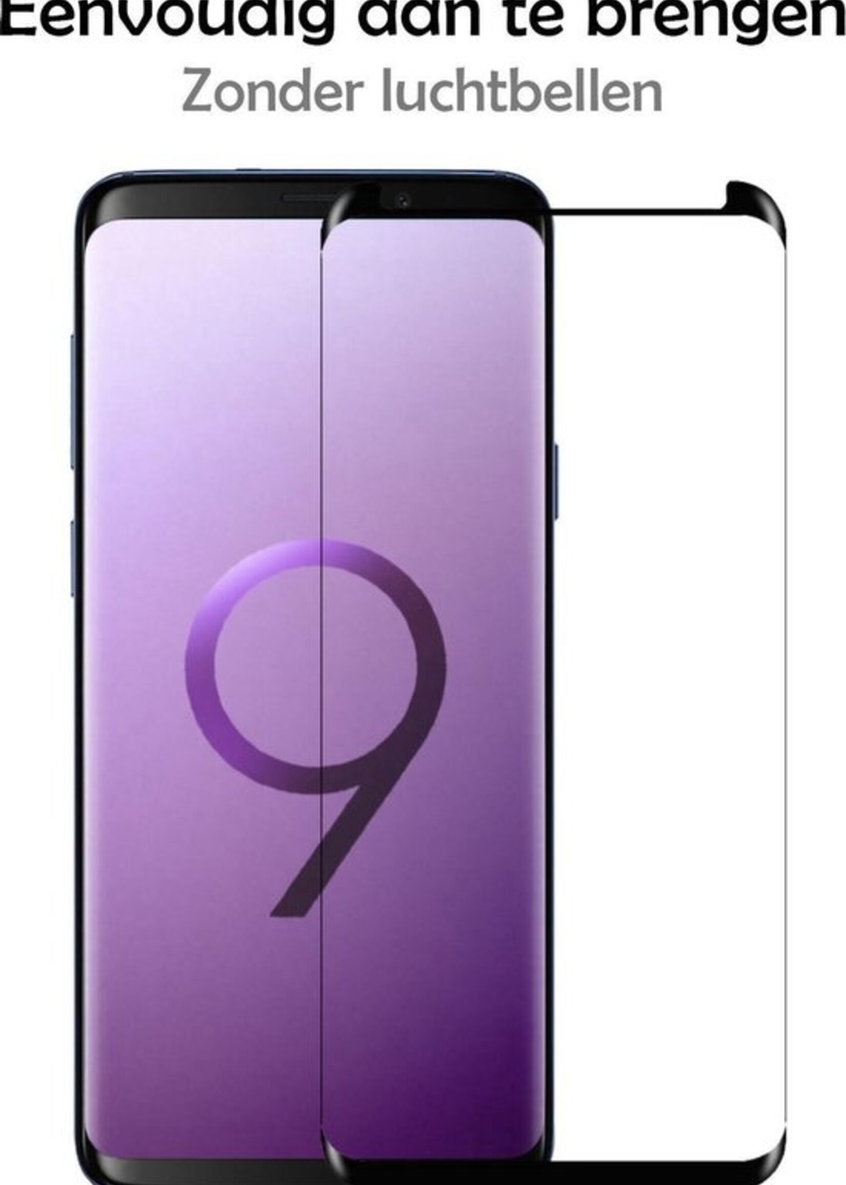 LUQ Screenprotector Geschikt voor Samsung S9 Screenprotector Glas Full Cover - Screenprotector Geschikt voor Samsung Galaxy S9 Screenprotector Full Cover - 2 Stuks