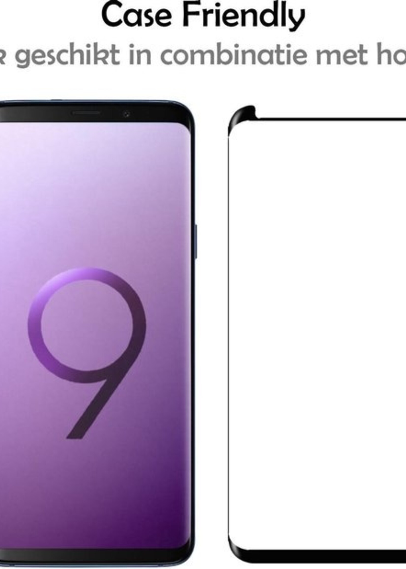 LUQ Screenprotector Geschikt voor Samsung S9 Screenprotector Glas Full Cover - Screenprotector Geschikt voor Samsung Galaxy S9 Screenprotector Full Cover - 3 Stuks