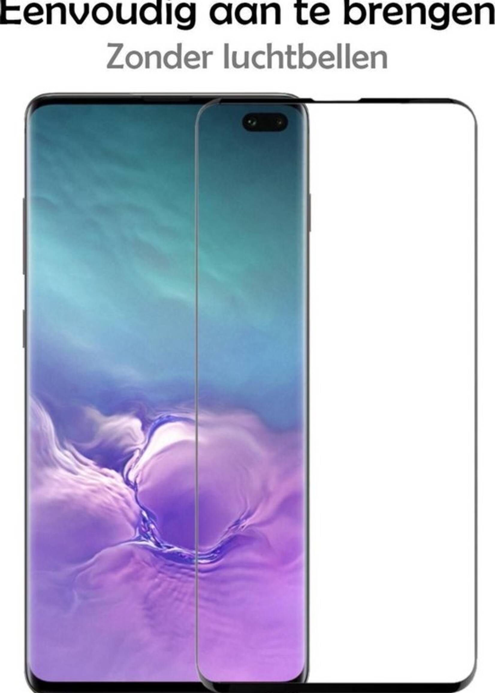 LUQ Screenprotector Geschikt voor Samsung S10 Screenprotector Glas Full Cover - Screenprotector Geschikt voor Samsung Galaxy S10 Screenprotector Full Cover