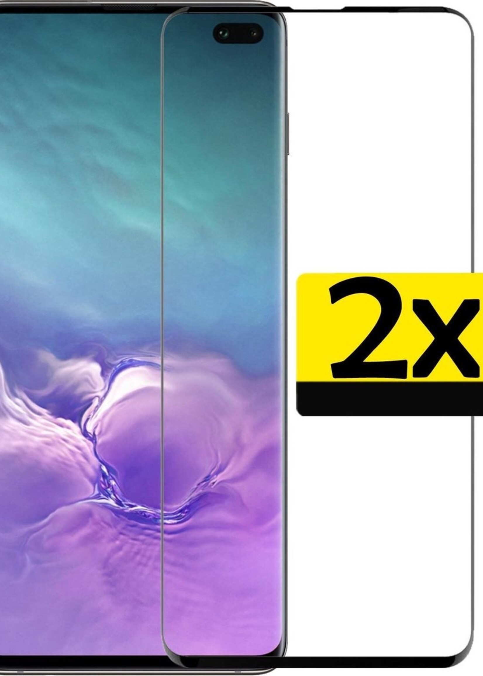 LUQ Screenprotector Geschikt voor Samsung S10 Screenprotector Glas Full Cover - Screenprotector Geschikt voor Samsung Galaxy S10 Screenprotector Full Cover - 2 Stuks