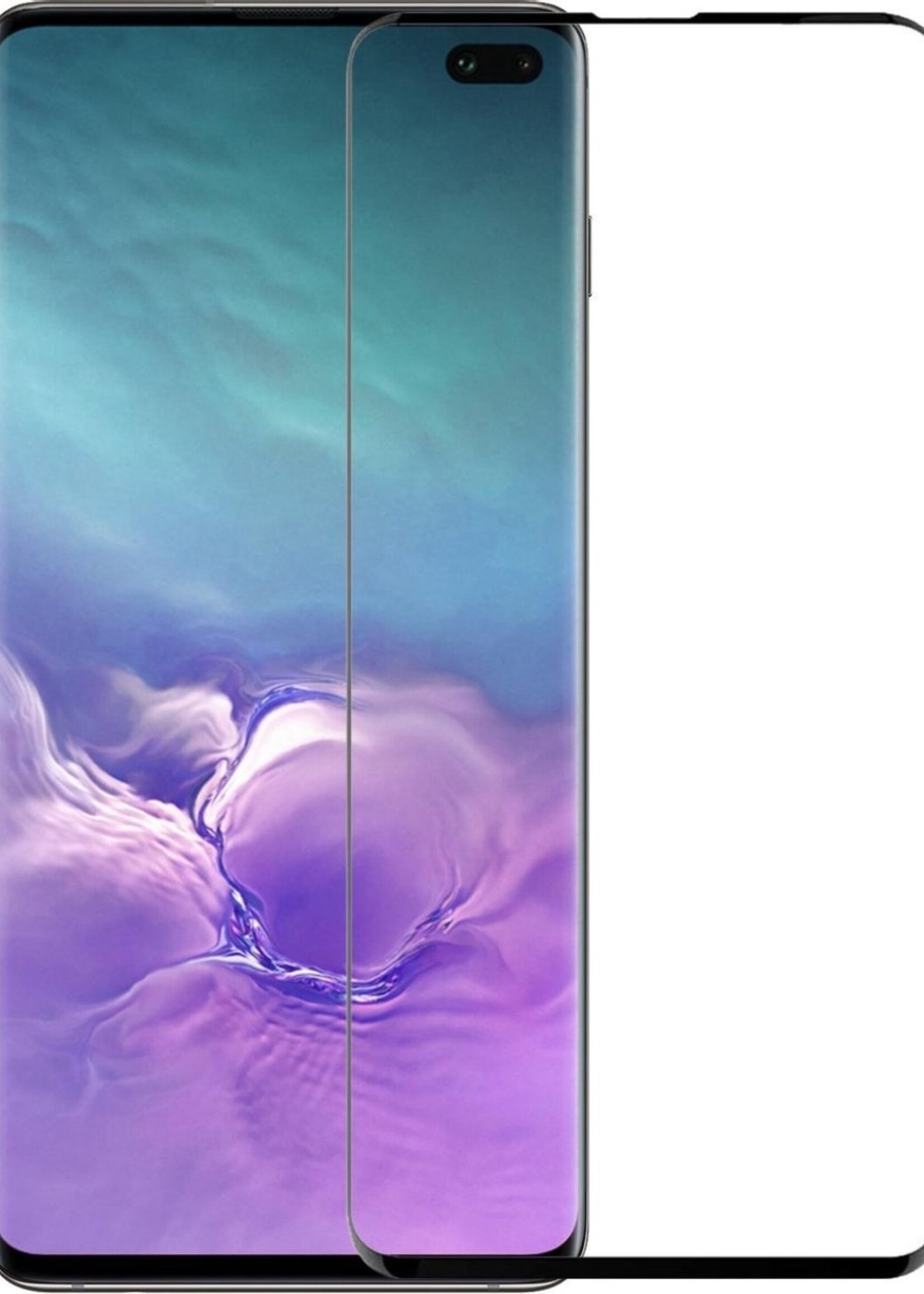 LUQ Screenprotector Geschikt voor Samsung S10 Plus Screenprotector Glas Full Cover - Screenprotector Geschikt voor Samsung Galaxy S10 Plus Screenprotector Full Cover