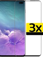 LUQ LUQ 3x Samsung Galaxy S10+ Screenprotector Tempered Glass Gehard Full Screen Cover
