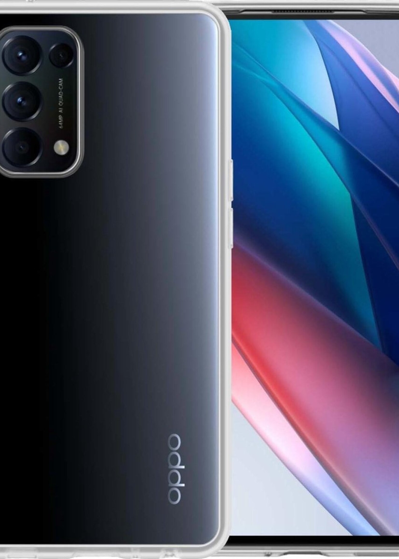 LUQ Hoesje Geschikt voor OPPO Find X3 Lite Hoesje Siliconen Case - Hoes Geschikt voor OPPO X3 Lite Hoes Siliconen - Transparant