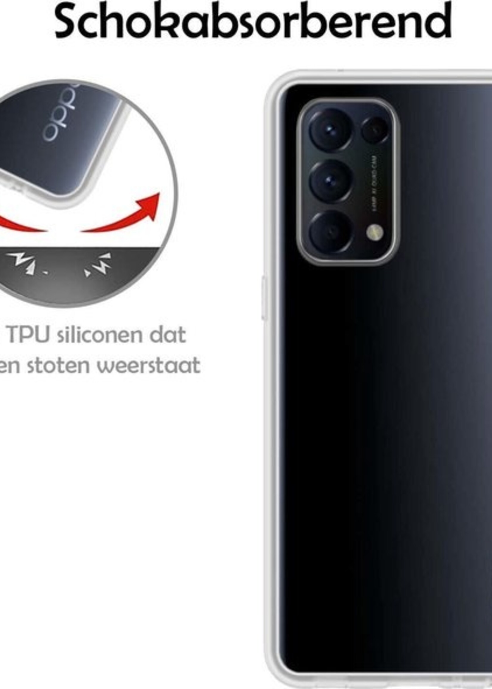 LUQ Hoesje Geschikt voor OPPO Find X3 Lite Hoesje Siliconen Case - Hoes Geschikt voor OPPO X3 Lite Hoes Siliconen - Transparant