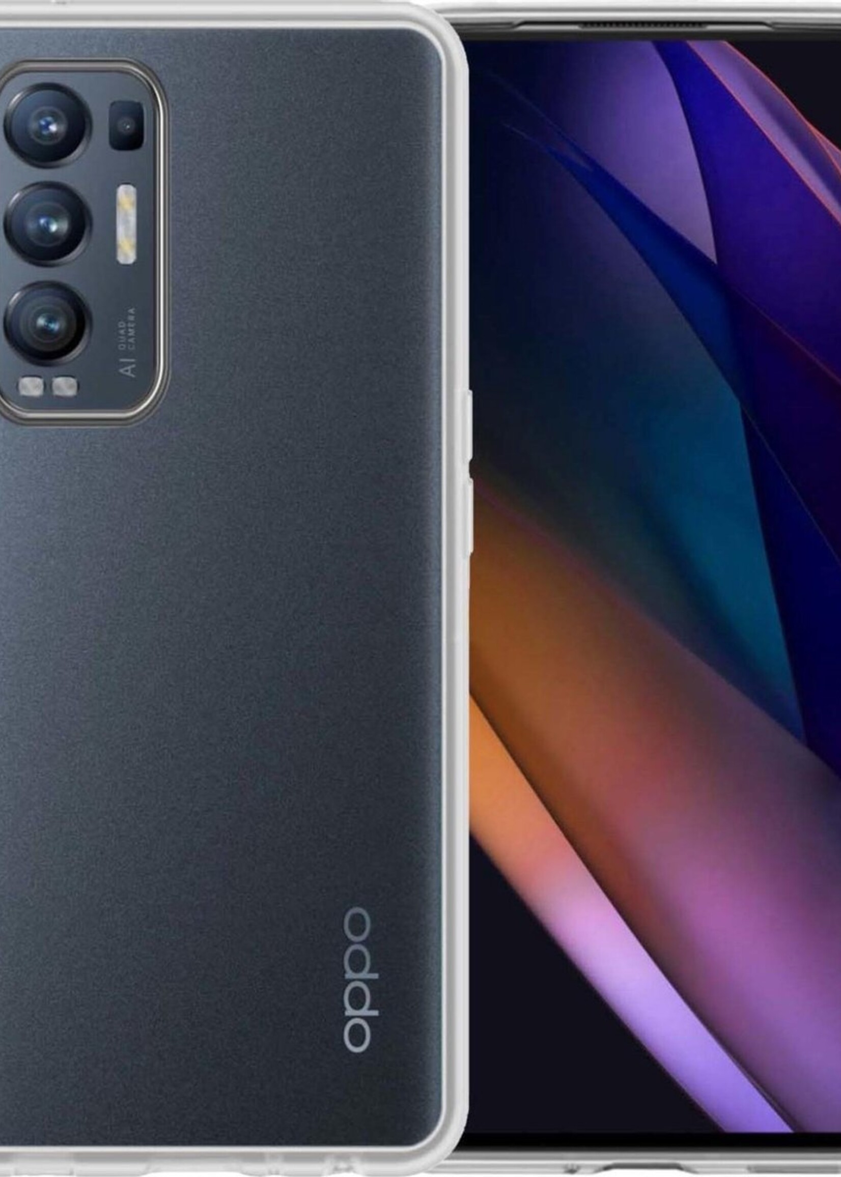 LUQ Hoesje Geschikt voor OPPO Find X3 Neo Hoesje Siliconen Case - Hoes Geschikt voor OPPO X3 Neo Hoes Siliconen - Transparant