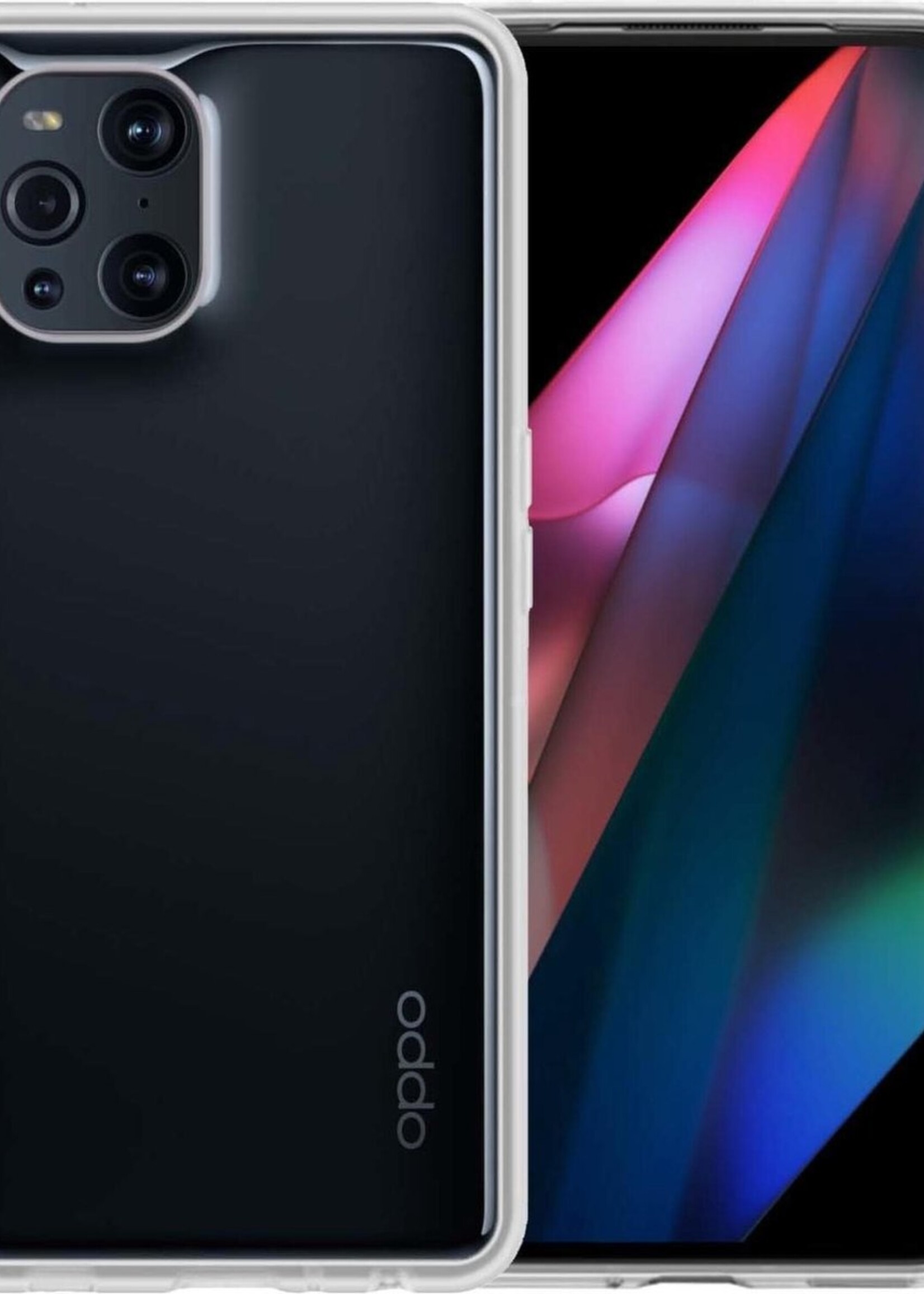 LUQ Hoesje Geschikt voor OPPO Find X3 Pro Hoesje Siliconen Case - Hoes Geschikt voor OPPO X3 Pro Hoes Siliconen - Transparant