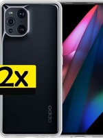 LUQ 2 PACK - LUQ Oppo Find X3 Pro hoesje siliconen - Transparant