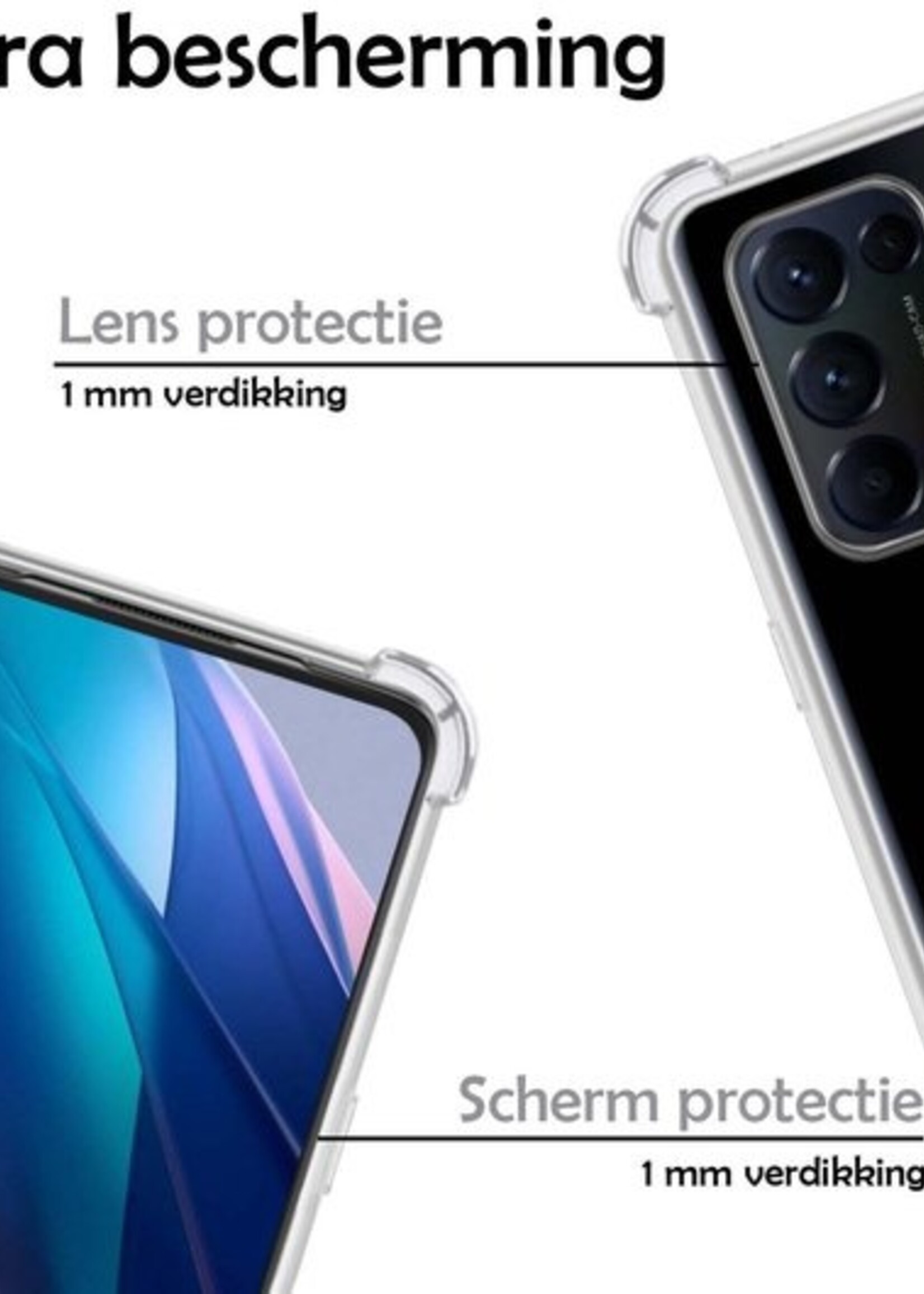 LUQ Hoesje Geschikt voor OPPO Find X3 Lite Hoesje Shockproof Case Siliconen - Hoes Geschikt voor OPPO X3 Lite Hoes Cover Siliconen - Transparant - 2 Stuks