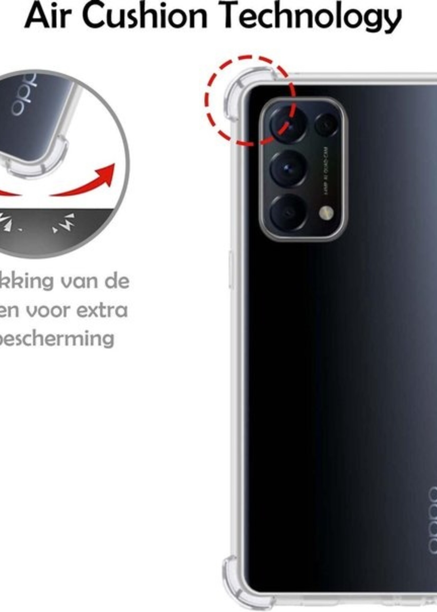 LUQ Hoesje Geschikt voor OPPO Find X3 Lite Hoesje Shockproof Case Siliconen - Hoes Geschikt voor OPPO X3 Lite Hoes Cover Siliconen - Transparant - 2 Stuks