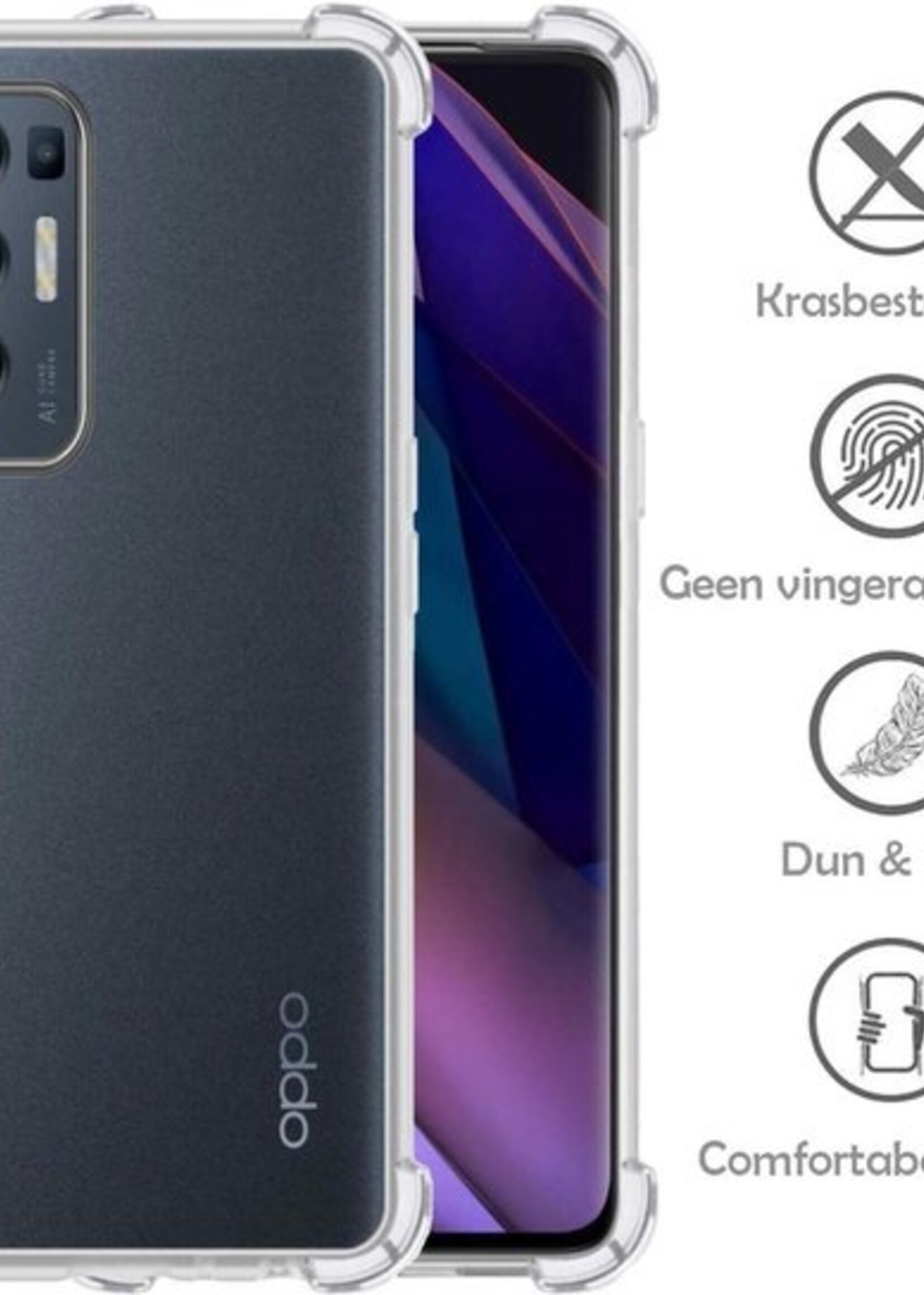 LUQ Hoesje Geschikt voor OPPO Find X3 Neo Hoesje Shockproof Case Siliconen - Hoes Geschikt voor OPPO X3 Neo Hoes Cover Siliconen - Transparant - 2 Stuks