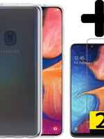 LUQ LUQ Samsung Galaxy A20e hoesje siliconen transparant + 2x screenprotector