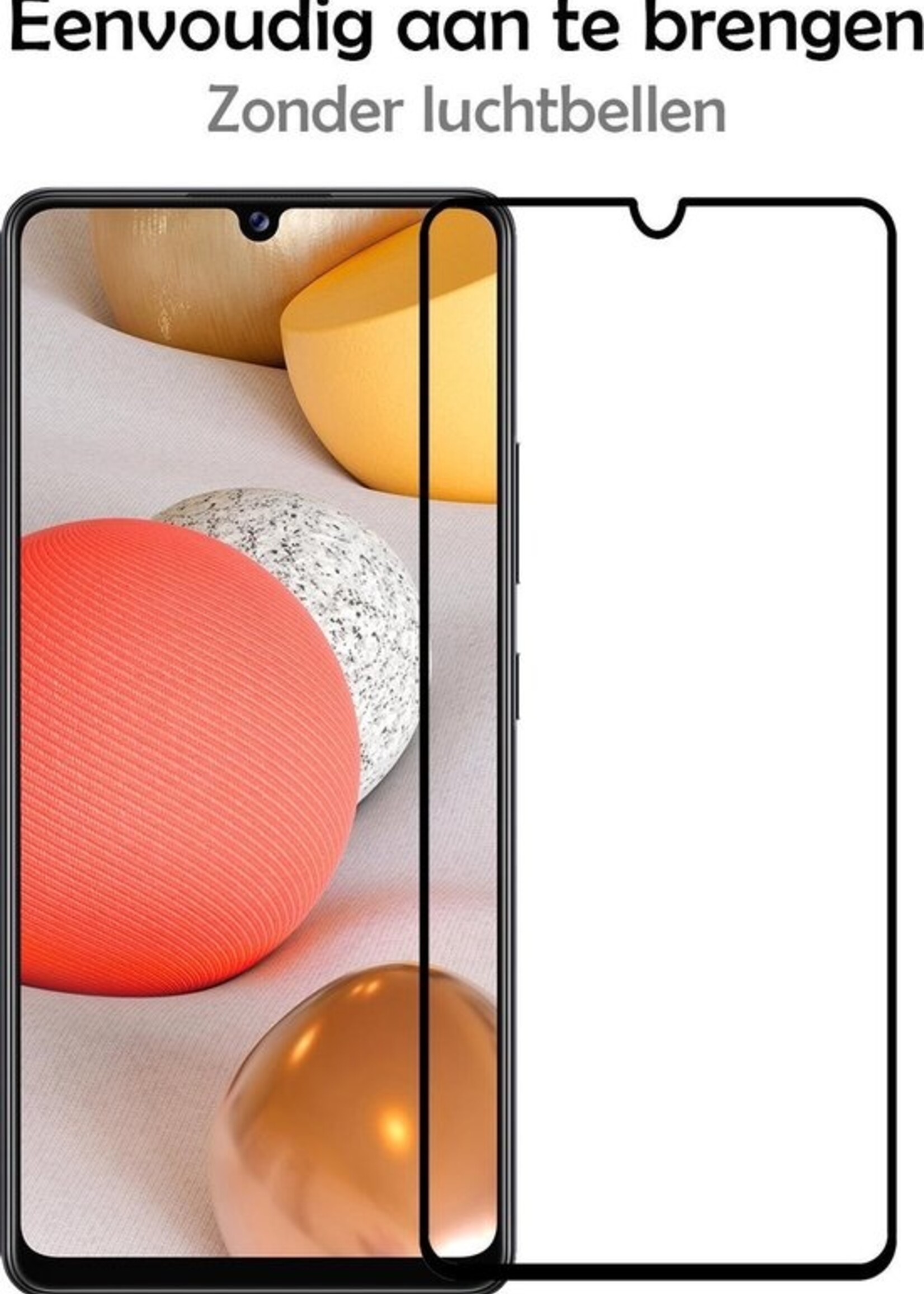LUQ Screenprotector Geschikt voor Samsung A42 Screenprotector Glas Full Cover - Screenprotector Geschikt voor Samsung Galaxy A42 Screenprotector Full Cover - 3 Stuks