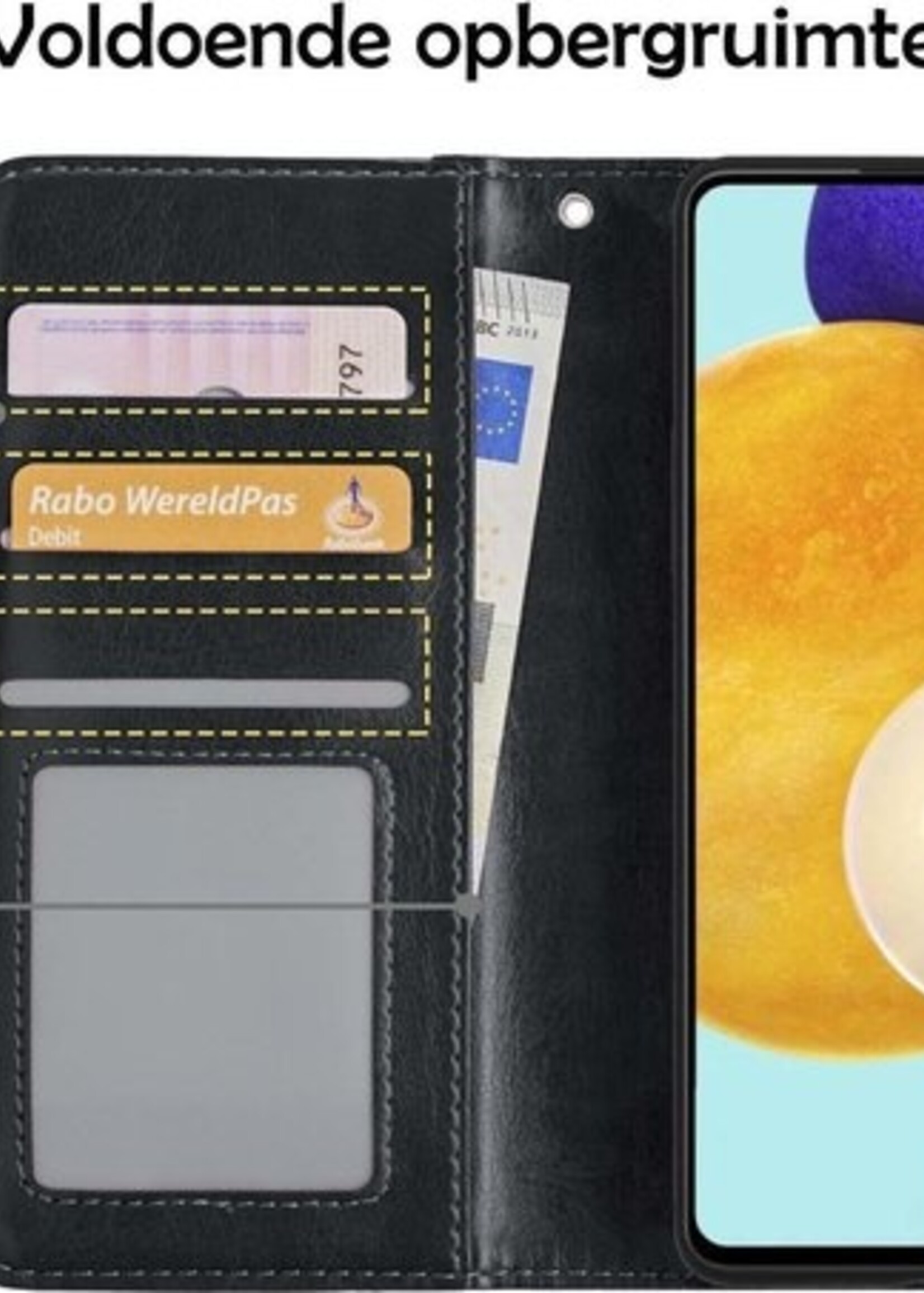 LUQ Hoesje Geschikt voor Samsung A52 5G Hoesje Book Case Hoes Wallet Cover - Hoes Geschikt voor Samsung Galaxy A52 5G Hoesje Bookcase Hoes - Zwart