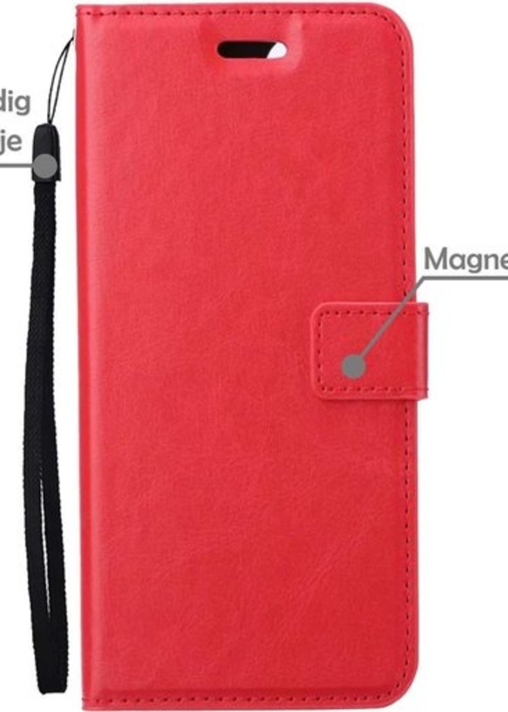LUQ Hoesje Geschikt voor Samsung A52 5G Hoesje Book Case Hoes Wallet Cover - Hoes Geschikt voor Samsung Galaxy A52 5G Hoesje Bookcase Hoes - Rood
