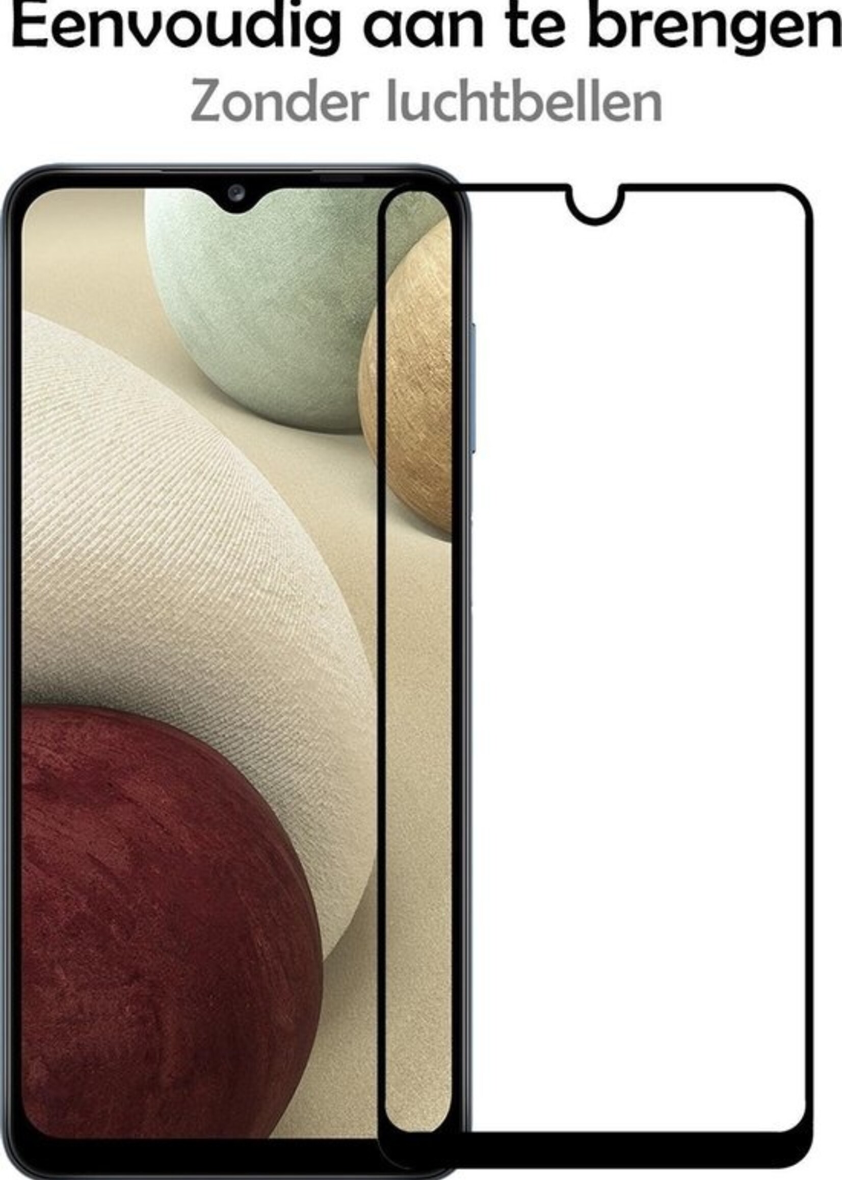 LUQ Screenprotector Geschikt voor Samsung A12 Screenprotector Glas Full Cover - Screenprotector Geschikt voor Samsung Galaxy A12 Screenprotector Full Cover - 2 Stuks