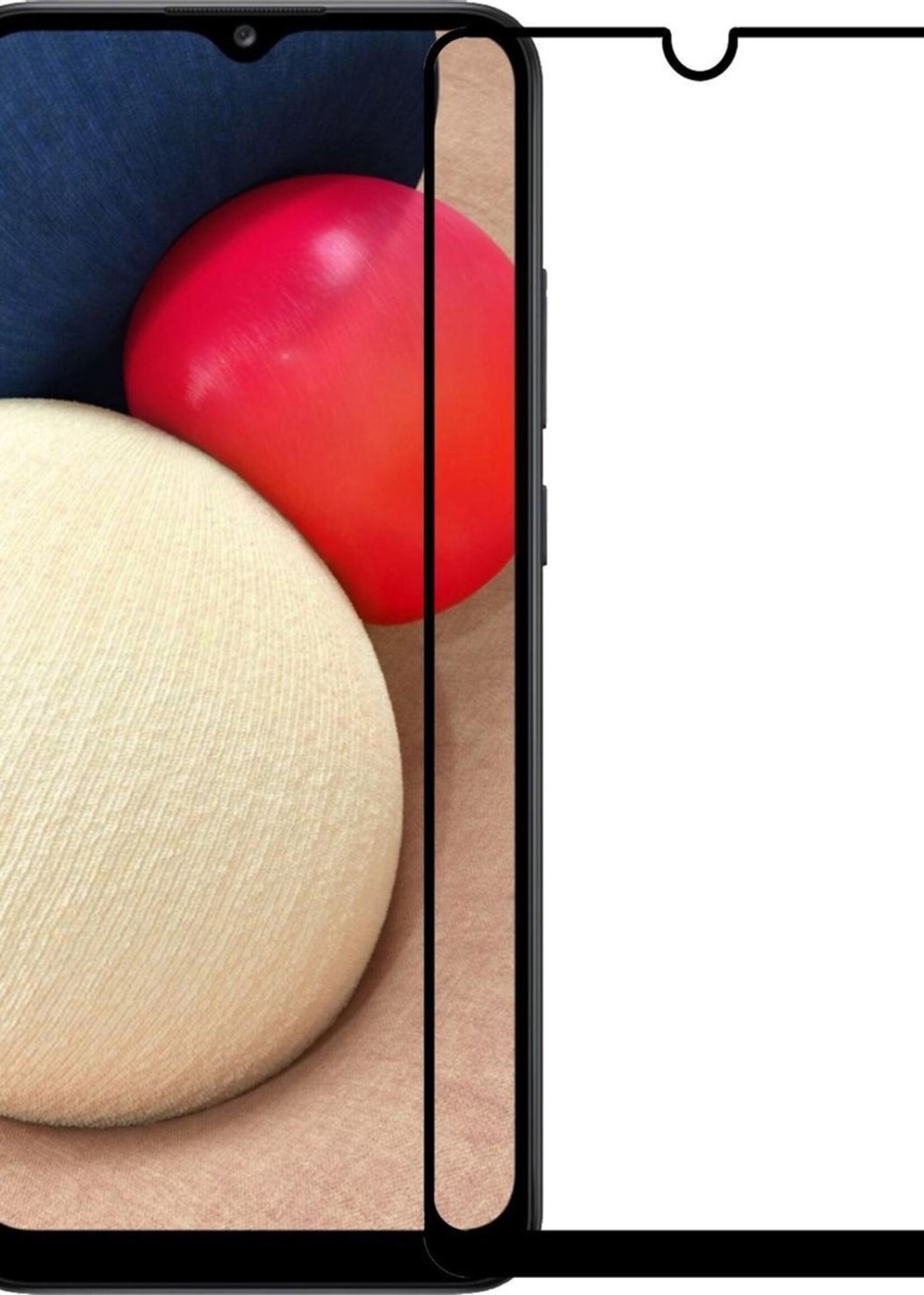 LUQ Screenprotector Geschikt voor Samsung A02s Screenprotector Glas Full Cover - Screenprotector Geschikt voor Samsung Galaxy A02s Screenprotector Full Cover