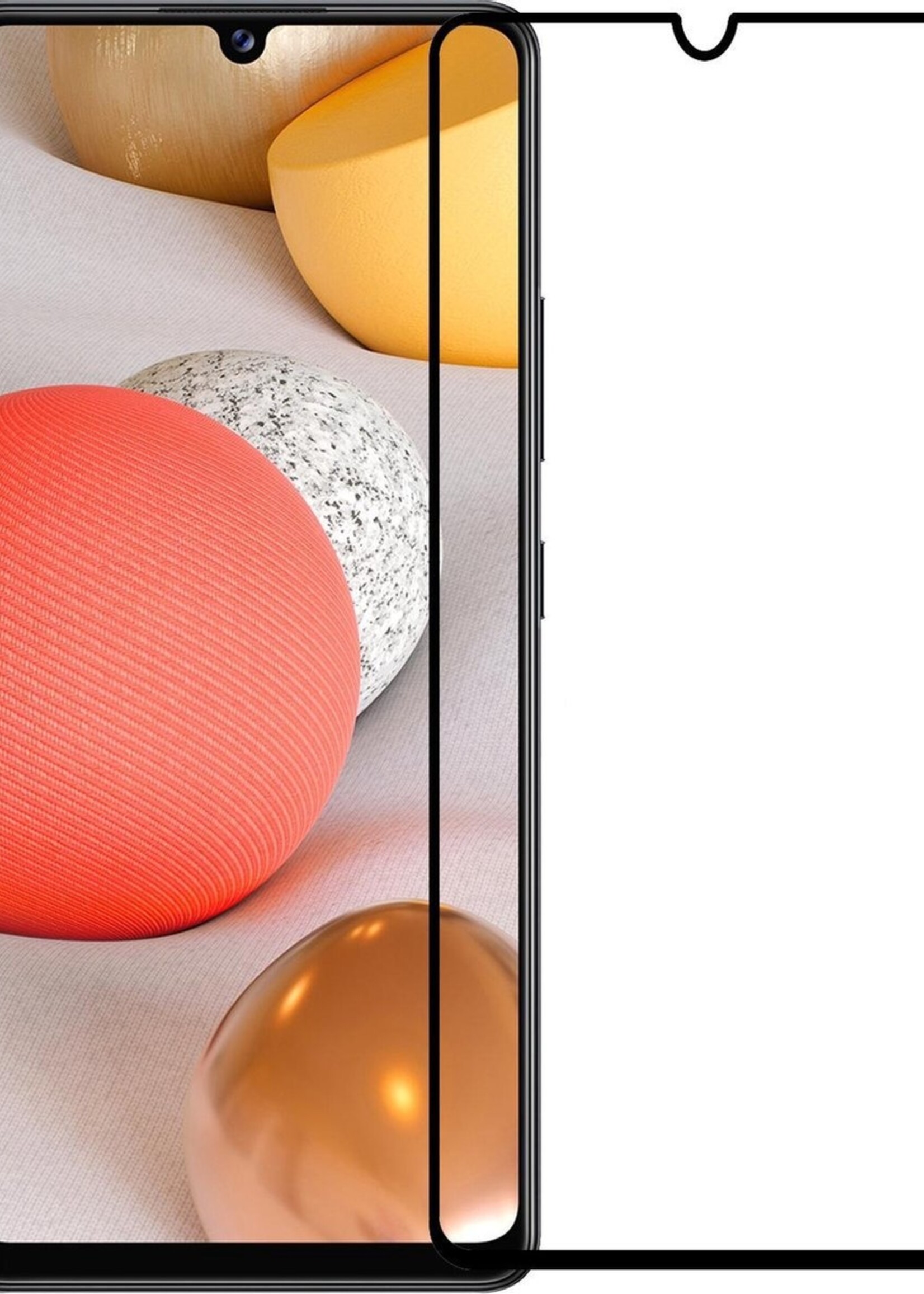 LUQ Screenprotector Geschikt voor Samsung A42 Screenprotector Glas Full Cover - Screenprotector Geschikt voor Samsung Galaxy A42 Screenprotector Full Cover