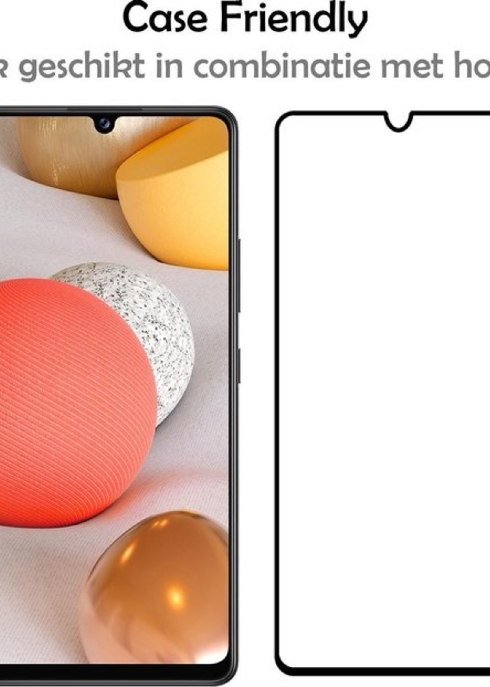 LUQ Screenprotector Geschikt voor Samsung A42 Screenprotector Glas Full Cover - Screenprotector Geschikt voor Samsung Galaxy A42 Screenprotector Full Cover
