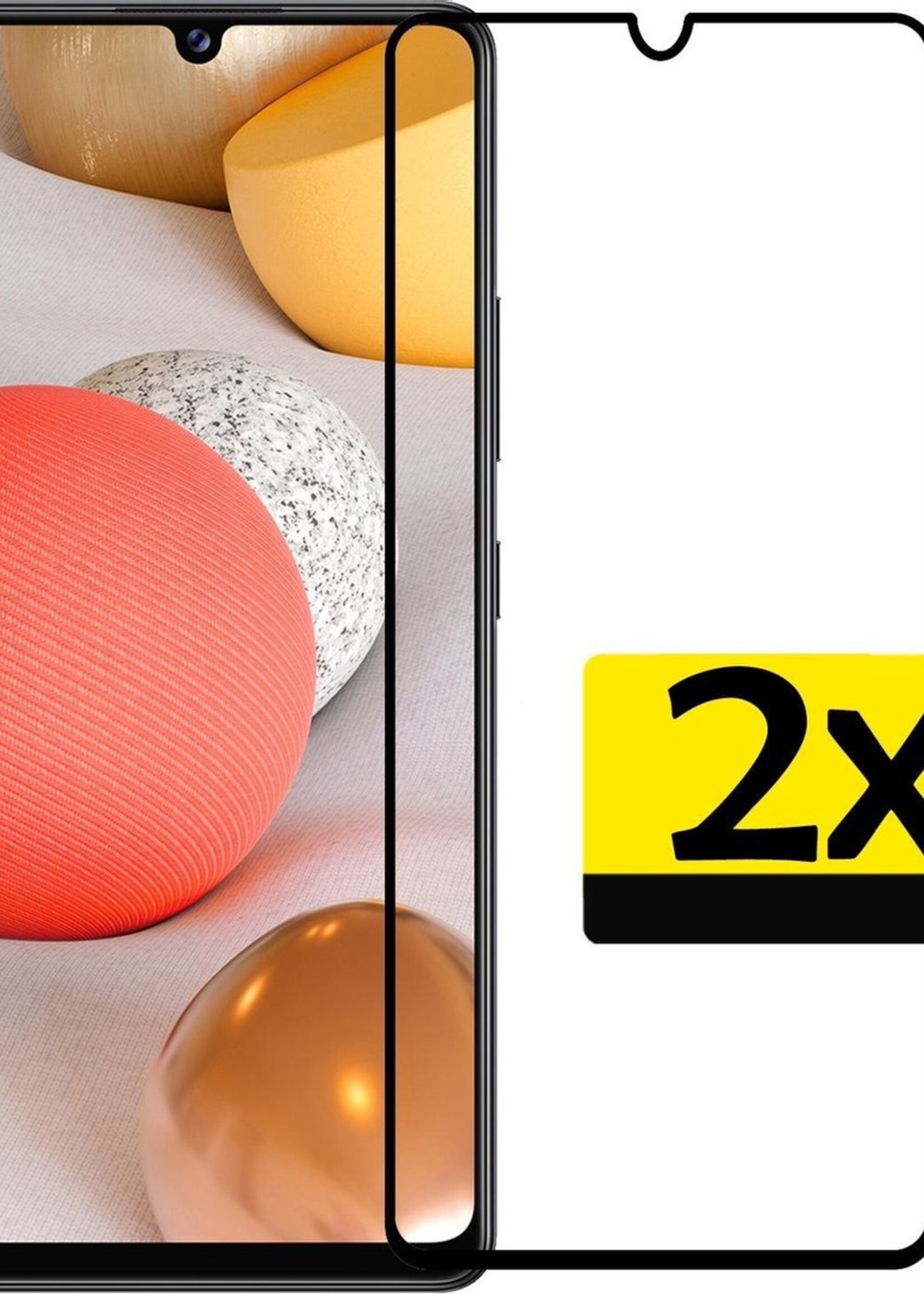 LUQ Screenprotector Geschikt voor Samsung A42 Screenprotector Glas Full Cover - Screenprotector Geschikt voor Samsung Galaxy A42 Screenprotector Full Cover - 2 Stuks