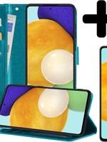 LUQ LUQ Samsung Galaxy A52 Hoesje Bookcase Turquoise Met Screenprotector