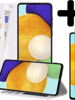 LUQ LUQ Samsung Galaxy A52 Hoesje Bookcase Wit Met Screenprotector