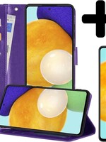 LUQ LUQ Samsung Galaxy A52 Hoesje Bookcase Paars Met Screenprotector