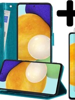 LUQ LUQ Samsung Galaxy A52 Hoesje Bookcase Turquoise Met 2x Screenprotector