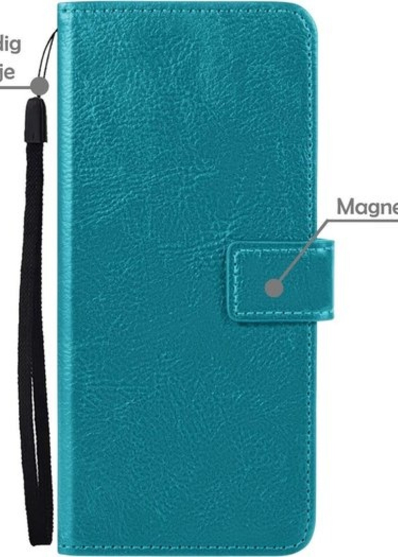 LUQ Hoesje Geschikt voor Samsung A52 5G Hoesje Book Case Hoes Wallet Cover Met 2x Screenprotector - Hoes Geschikt voor Samsung Galaxy A52 5G Hoesje Bookcase Hoes - Turquoise