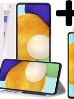 LUQ LUQ Samsung Galaxy A52 Hoesje Bookcase Wit Met 2x Screenprotector