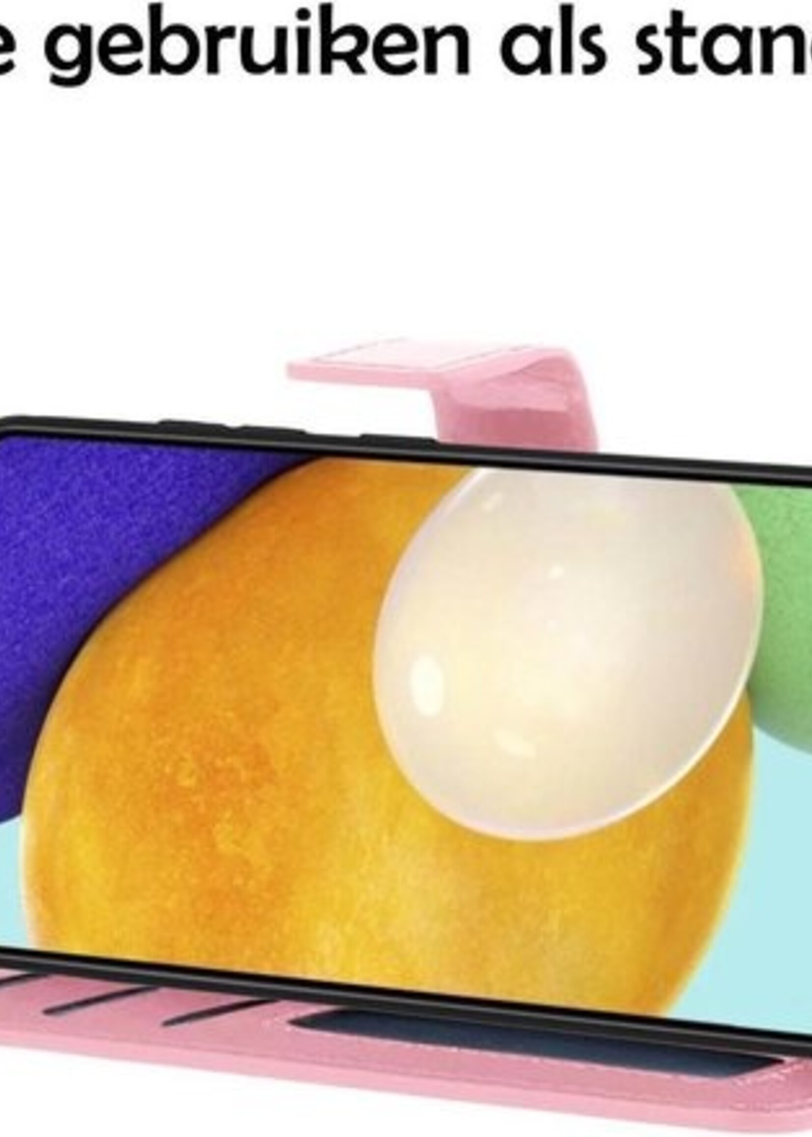 LUQ Hoesje Geschikt voor Samsung A52 5G Hoesje Book Case Hoes Wallet Cover Met 2x Screenprotector - Hoes Geschikt voor Samsung Galaxy A52 5G Hoesje Bookcase Hoes - Lichtroze