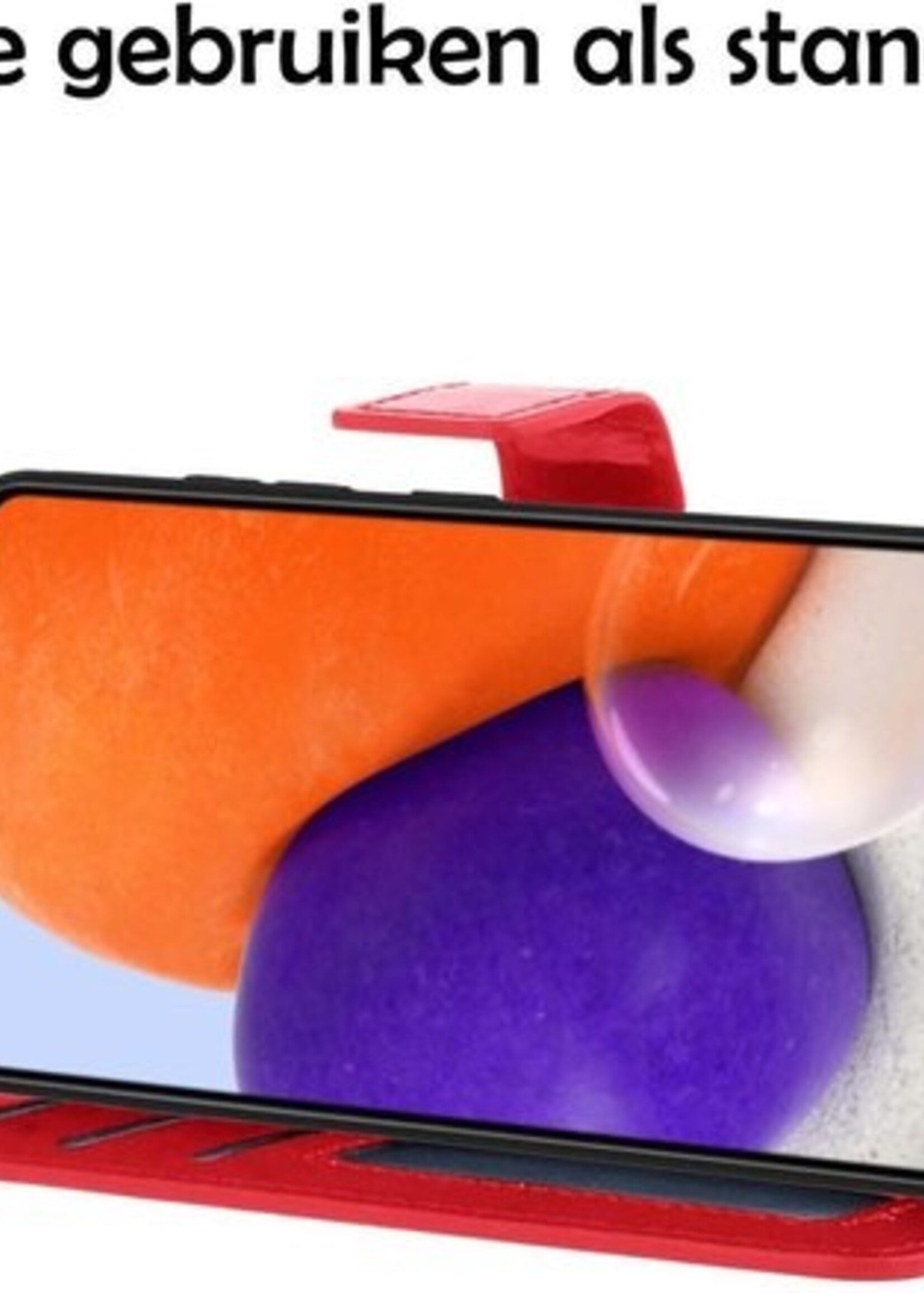 LUQ Hoesje Geschikt voor Samsung A72 5G Hoesje Book Case Hoes Wallet Cover - Hoes Geschikt voor Samsung Galaxy A72 5G Hoesje Bookcase Hoes - Rood