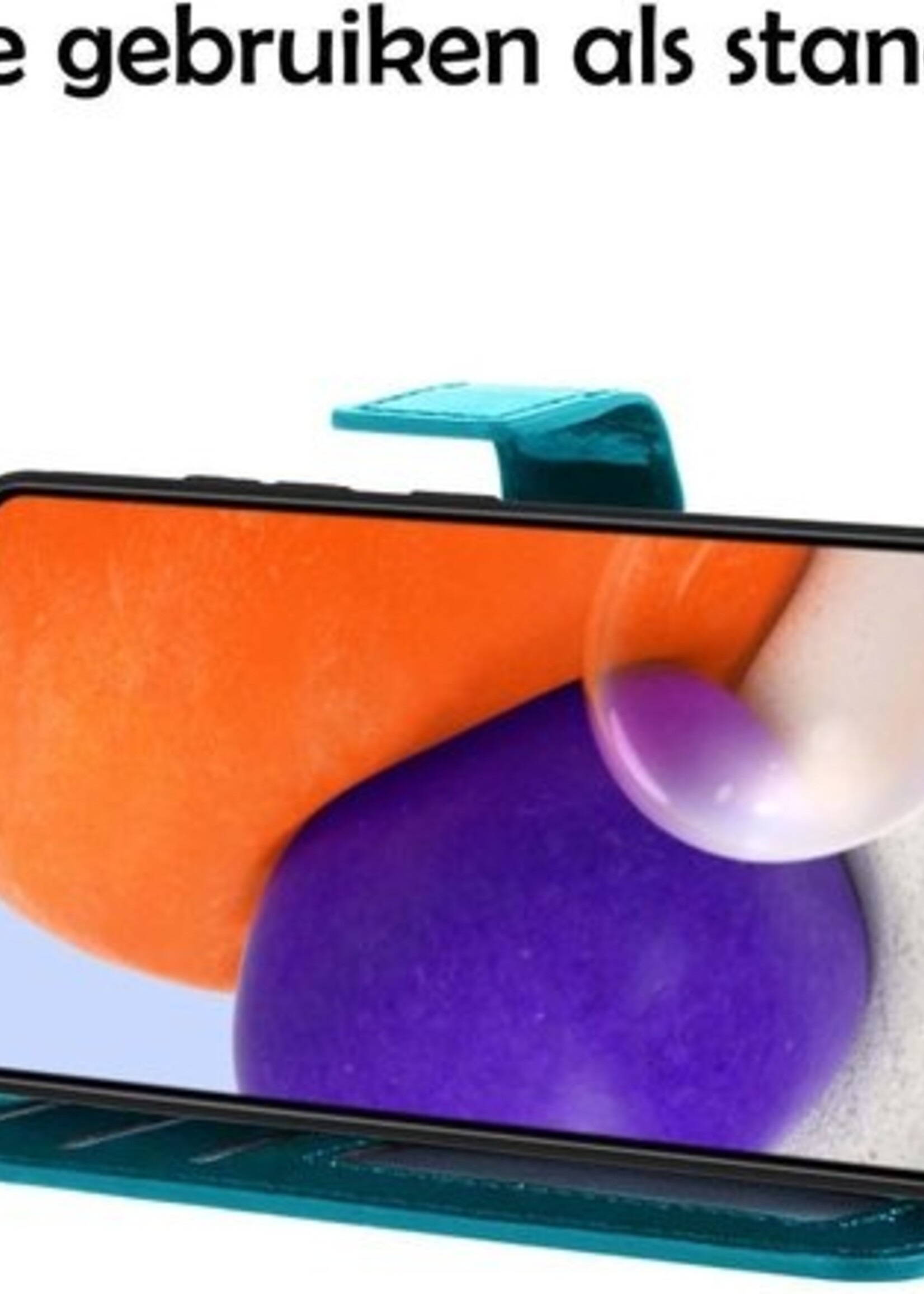LUQ Hoesje Geschikt voor Samsung A72 5G Hoesje Book Case Hoes Wallet Cover - Hoes Geschikt voor Samsung Galaxy A72 5G Hoesje Bookcase Hoes - Turquoise