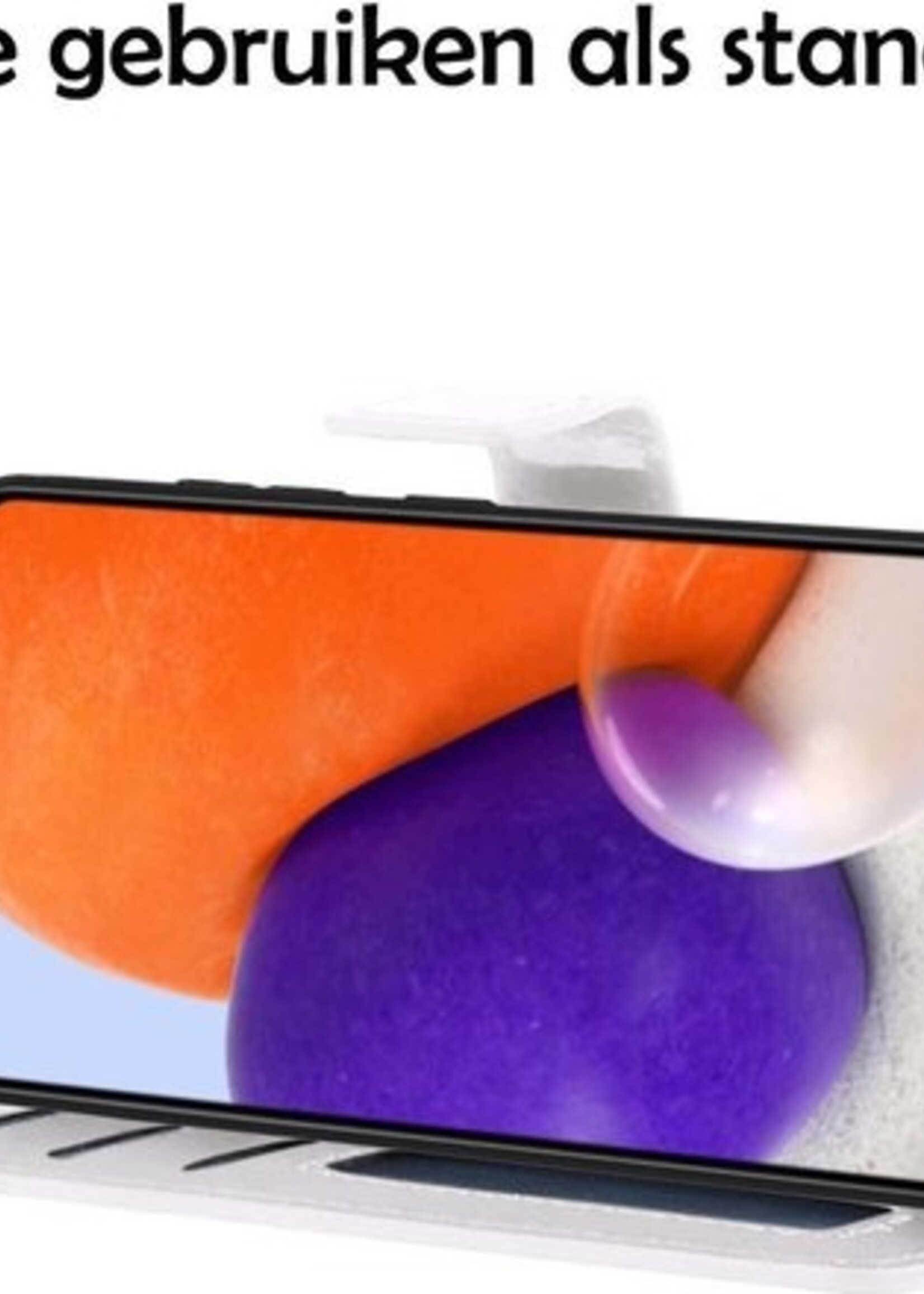 LUQ Hoesje Geschikt voor Samsung A72 5G Hoesje Book Case Hoes Wallet Cover - Hoes Geschikt voor Samsung Galaxy A72 5G Hoesje Bookcase Hoes - Wit