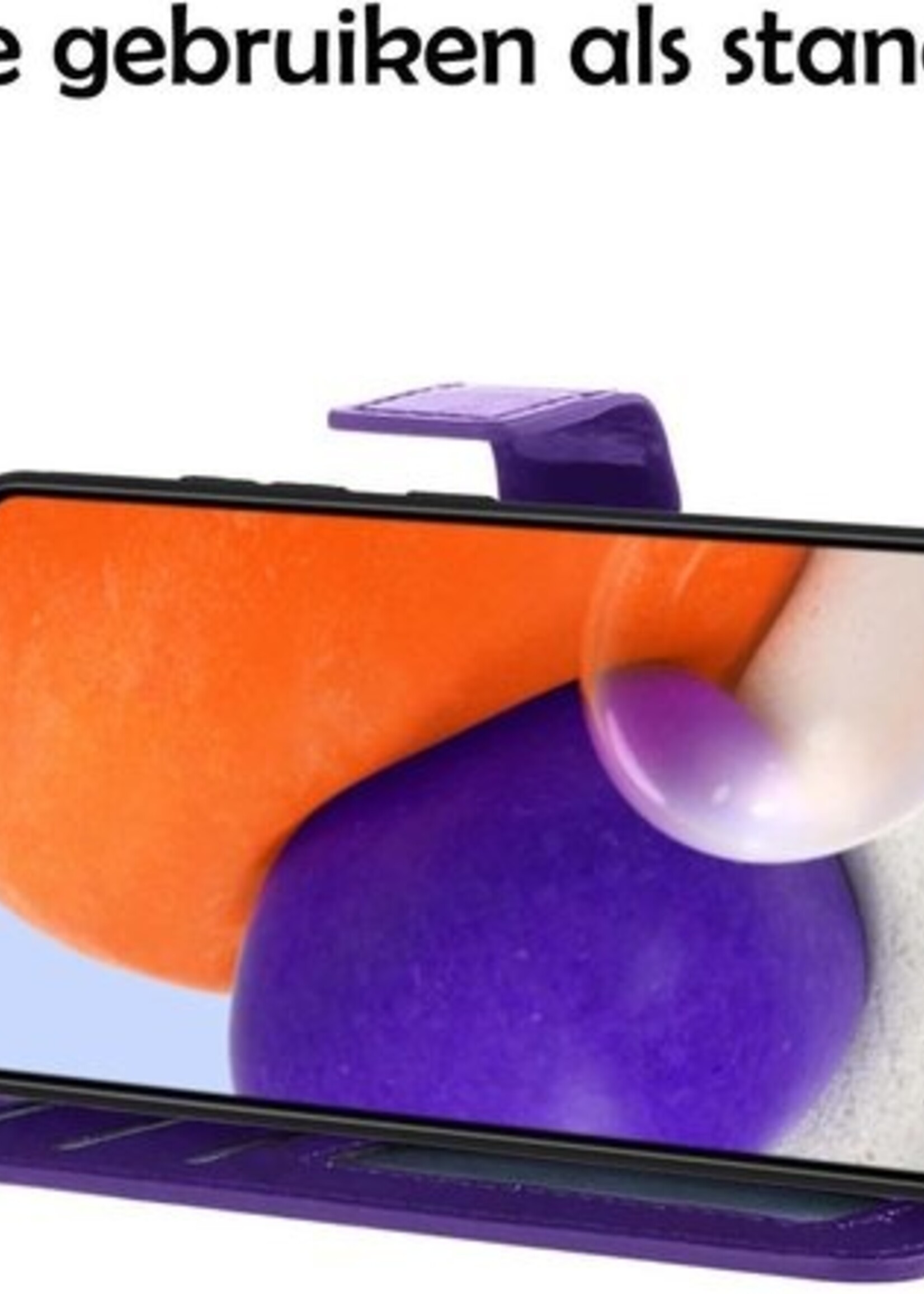 LUQ Hoesje Geschikt voor Samsung A72 5G Hoesje Book Case Hoes Wallet Cover - Hoes Geschikt voor Samsung Galaxy A72 5G Hoesje Bookcase Hoes - Paars