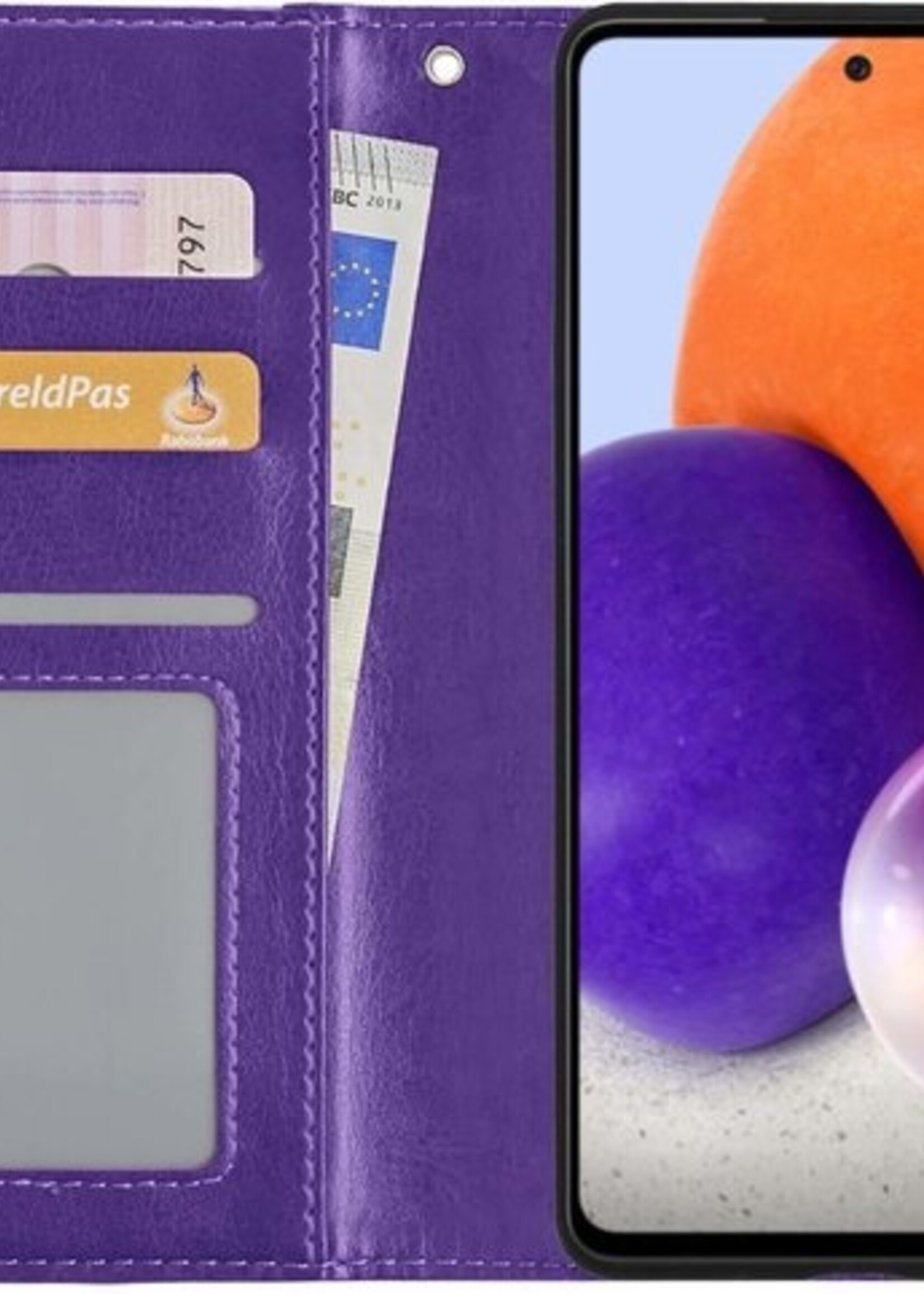 LUQ Hoesje Geschikt voor Samsung A72 5G Hoesje Book Case Hoes Wallet Cover - Hoes Geschikt voor Samsung Galaxy A72 5G Hoesje Bookcase Hoes - Paars