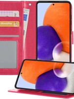 LUQ LUQ Samsung Galaxy A72 Hoesje Bookcase - Donkerroze