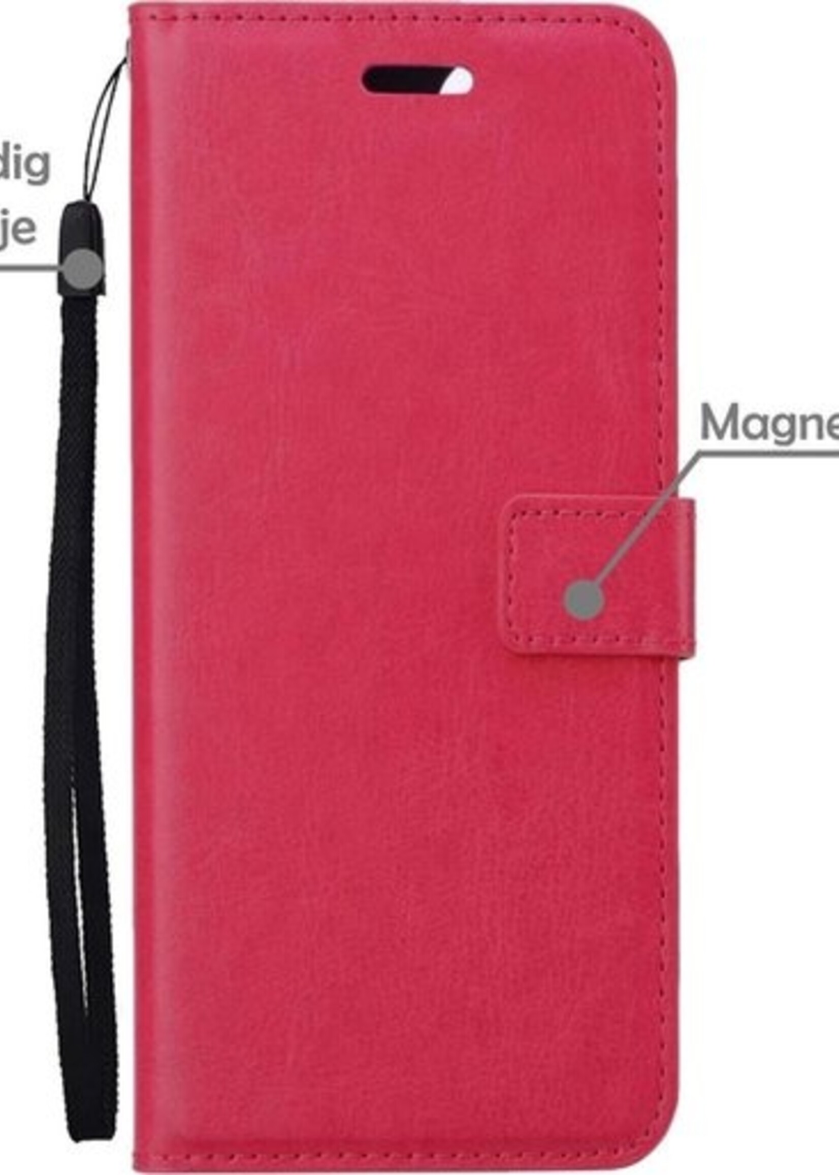 LUQ Hoesje Geschikt voor Samsung A72 5G Hoesje Book Case Hoes Wallet Cover - Hoes Geschikt voor Samsung Galaxy A72 5G Hoesje Bookcase Hoes - Donkerroze