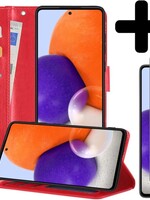 LUQ LUQ Samsung Galaxy A72 Hoesje Bookcase Rood Met Screenprotector