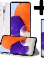 LUQ LUQ Samsung Galaxy A72 Hoesje Bookcase Wit Met Screenprotector