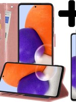LUQ LUQ Samsung Galaxy A72 Hoesje Bookcase Rose Goud Met Screenprotector