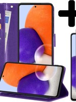 LUQ LUQ Samsung Galaxy A72 Hoesje Bookcase Paars Met Screenprotector