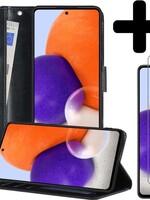 LUQ LUQ Samsung Galaxy A72 Hoesje Bookcase Zwart Met 2x Screenprotector